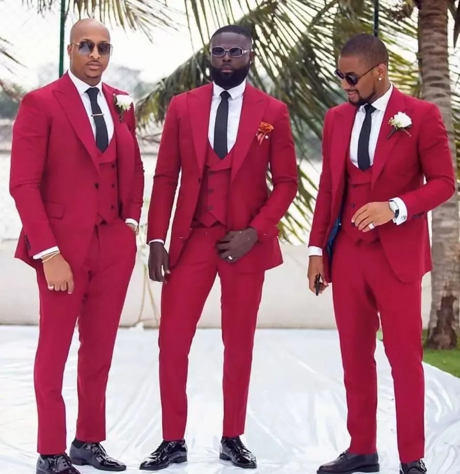 Mens Red Wedding Tuxedo Slim Fit Suit Set... From Coolman168, $96.49 |  DHgate.Com
