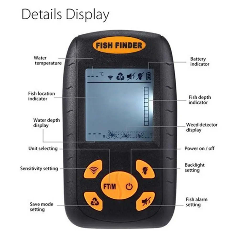 Fish Finder Fish Finder Fish Detector Ultrasonic Cable Cluster Shoal of Fish Finder Fishfinder Fisher 30-1000 MHz Fishing Tools