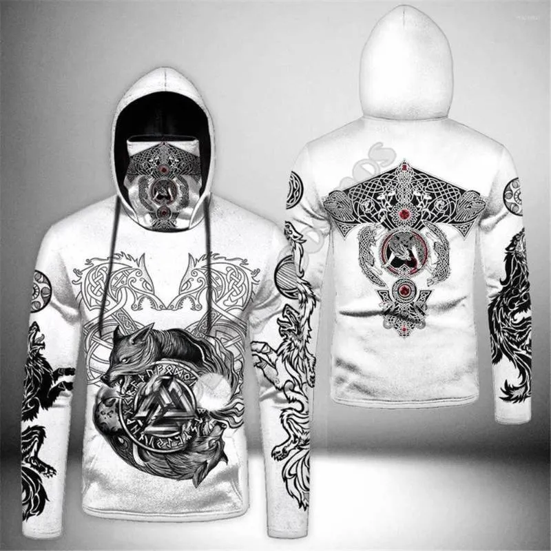 Herrtröjor viking tatuering 3d tryckt harajuku mode tröja kvinnor män avslappnad pullover hoodie mask varm droppe 08