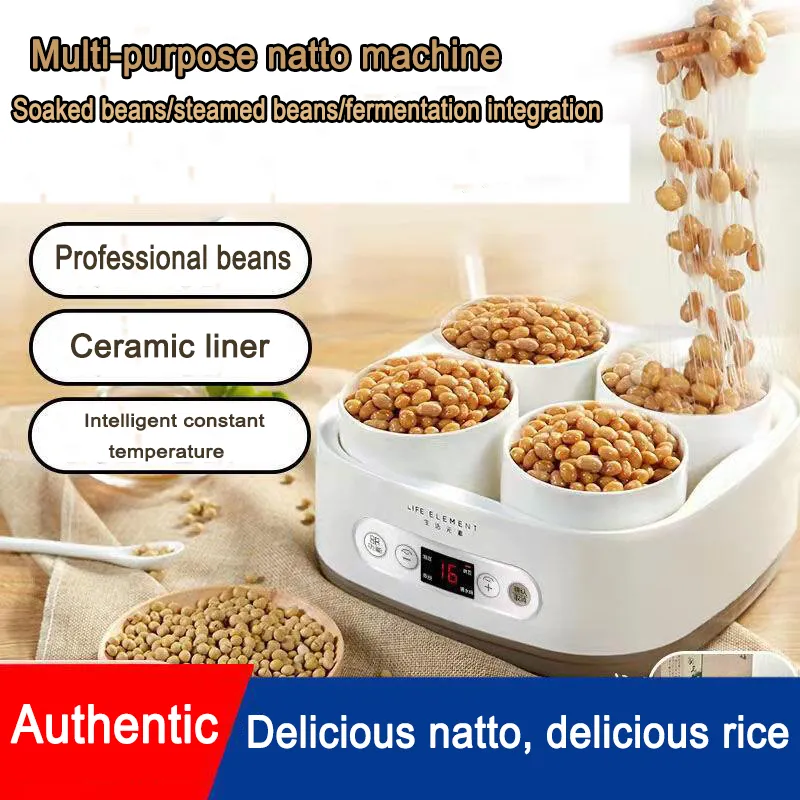 2L Intelligent Natto Maker fermentazione Macchina per stufare a vapore Yogurt Sottaceto Riso Vino Lievito Sottovuoto Contenitore per cucina in ceramica