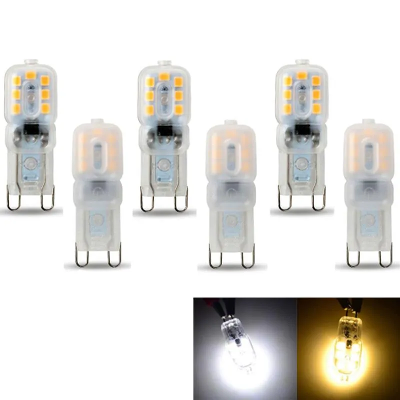 電球LED 10PCSミニG9ランプ3W AC 110V 220V 240Vコーン電球SMD 2835クリスタルシャンデリアのスポットライト交換30Wハロゲンライトル