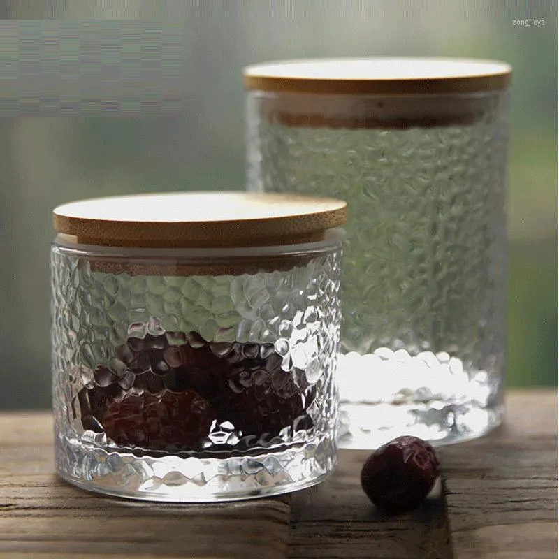 Garrafas de armazenamento jarra selada de alimentos de vidro sem chumbo com martelo malha de malha de chá de confeitaria de confeitaria