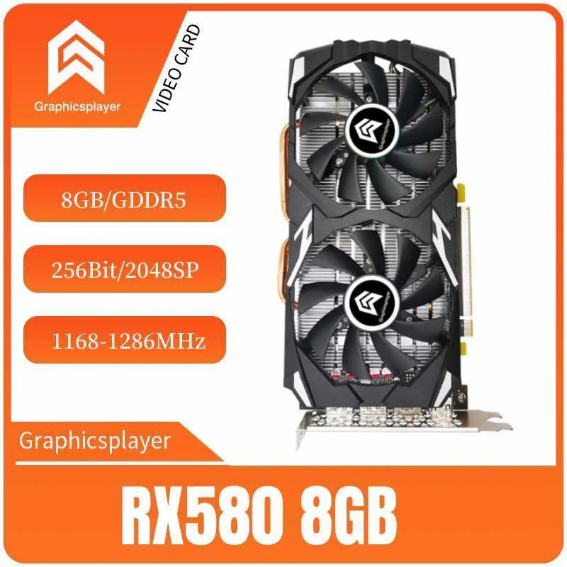 RX 580 Series Cards Computer Video Card RX580 8GB 256BIT 2048SP GDDR5 Grafikkort Placa de Video för AMD RX DisplayPort