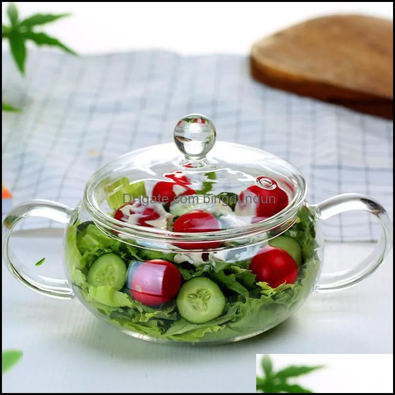 1300ml creative soup pot transparent glass cooker salad instant noodle bowl handmade cooking tools kitchen suppliesabux bowls