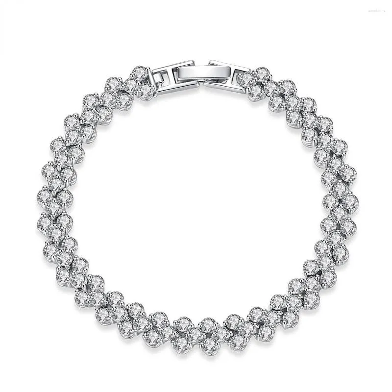 Link Bracelets Jade Angel Round Cubic Zirconia 팔찌 심장 모양 Silver Plated 구리 체인을위한 축제 선물