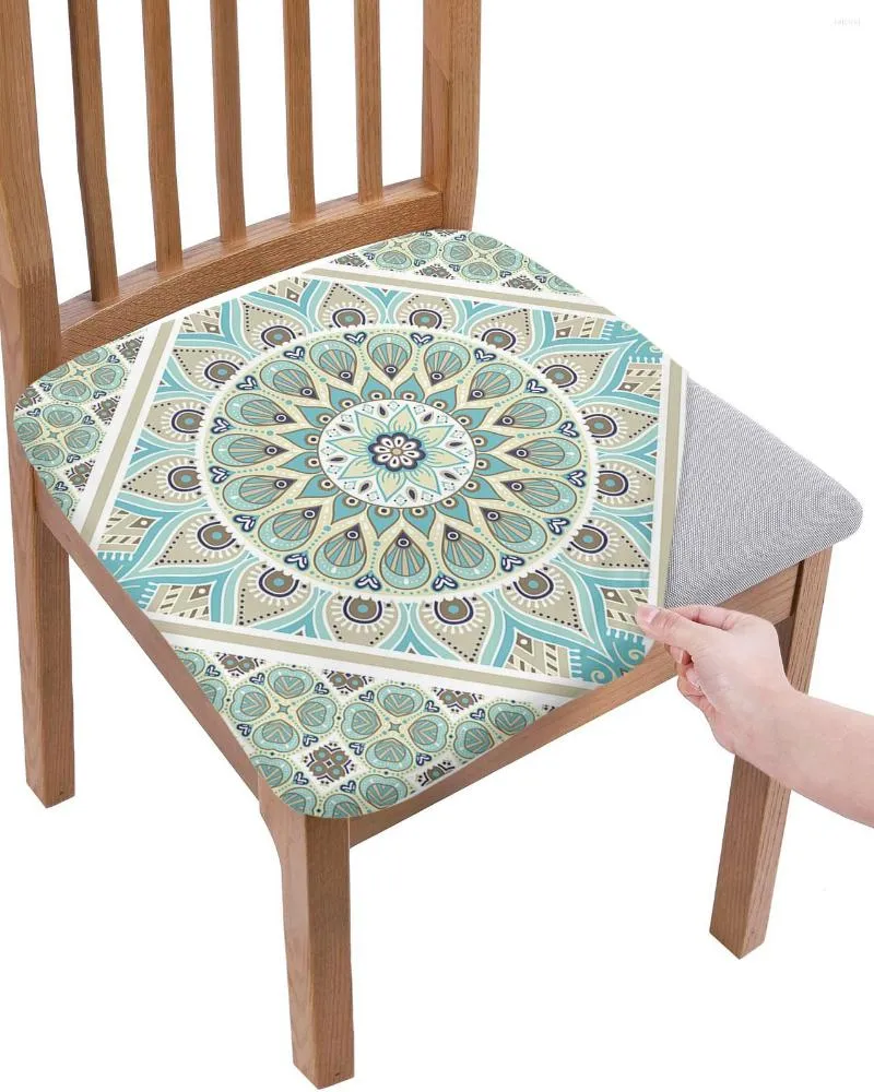 Chair Covers Bohemian Style Mandala Pattern Seat Cushion Stretch Dining Cover Slipcovers For Home El Banquet Living Room