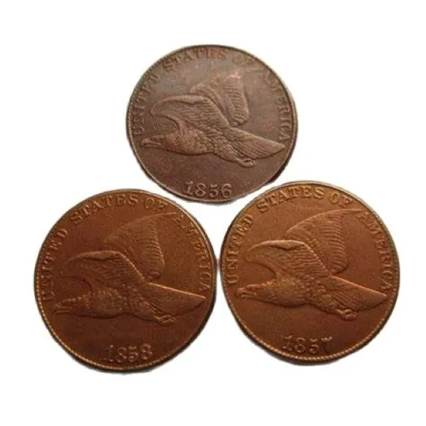 Un ensemble de pièces USA Flying Eagle Cent 1856-1858 copie métal artisanat cadeaux spéciaux