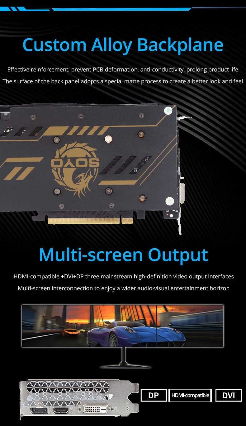 SOYO Monarch Dragon GTX 1660Ti 6GB Graphic Card GDDR6 GPU 192bit