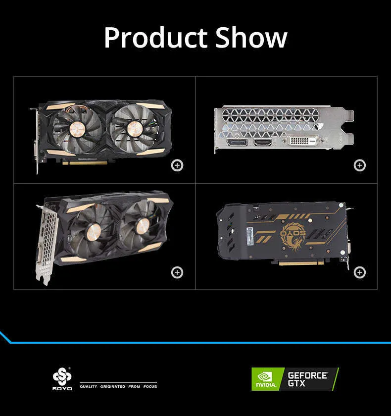 SOYO Monarch Dragon GTX 1660Ti 6GB Graphic Card GDDR6 GPU 192bit