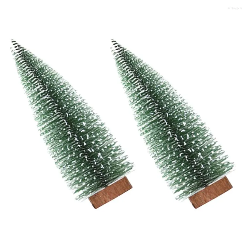 Kerstdecoraties Tree Pine Pine Minichristmas Sisal Trees Fles borstelholiday miniatuur kunstmatige sneeuw tafelblad met matte decoratie bureaublad