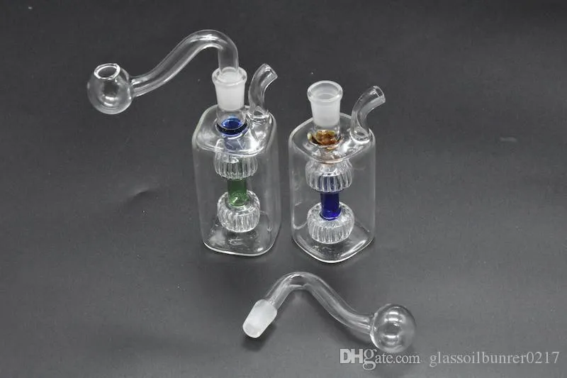 Partihandel Glas Ash Catcher Pipe Inline Perc Percolator Bubbler Bong Glass Oil Burner Pipe Honeycomb Bong 10mm Ashcatchers Bong