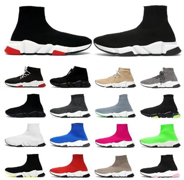 2023 di alta qualità nero bianco speed trainer scarpe casual uomo donna calzini stivali stretch-knit race runner sneakers 36-45
