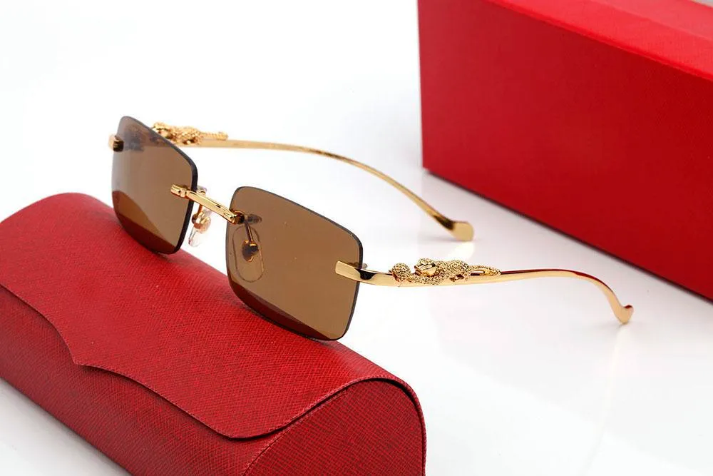 fashion optical Leopard Customize Gold buffalo horn glasses Full Frame women eyeglasses men Half clear lense Frameless With box Luxury Gerd