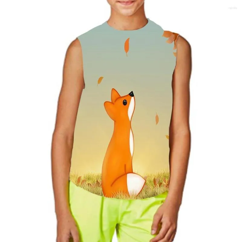 Men's Tank Tops Kid's Graphic Top Boy And Girl 3D Print Sleeveless Pattern Cartoons Tees