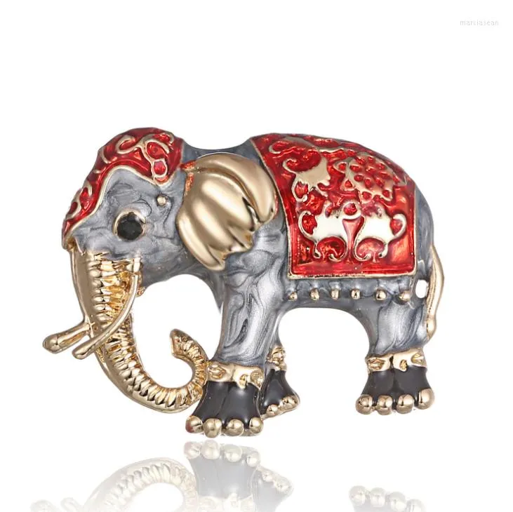 Brooches 2023 Brooch Animal Series Cute Elephant Painting Oil For Women Coat Dressing