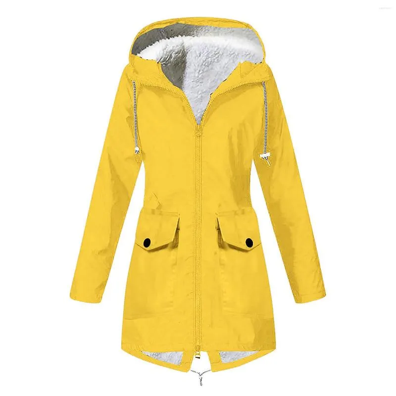 Women's Jackets Autumn And Winter Solid Coat Fleece Jacket Outdoor Mountaineering Clothes Hooded Water-proof