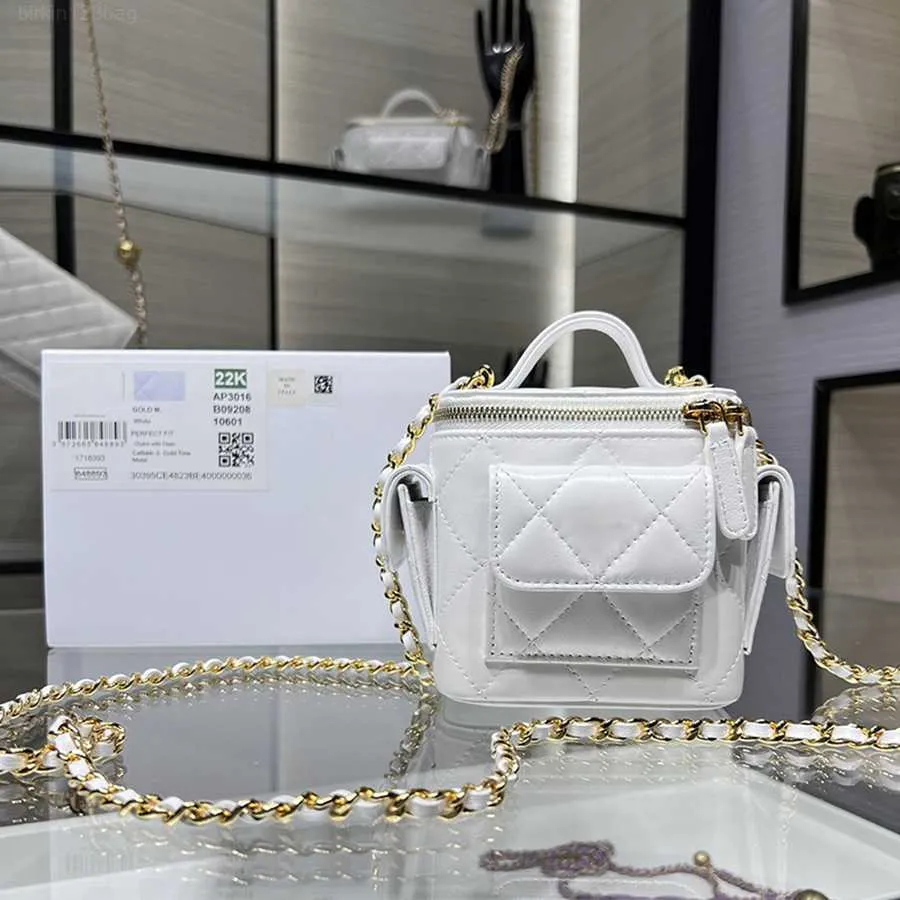 10A Mirror Quality Lambskin Vanity with Chain Bag AP3016 Luxury Designer Cosmetic Påsar med låda C202