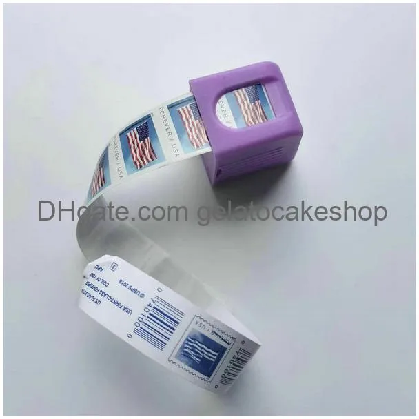 wholesale Packaging Printing Service Postage Stamp Dispenser For A Roll Of  100 Stamps Plastic Holder Us Is Compact And Impactresistant Desk Or Ot0Ir