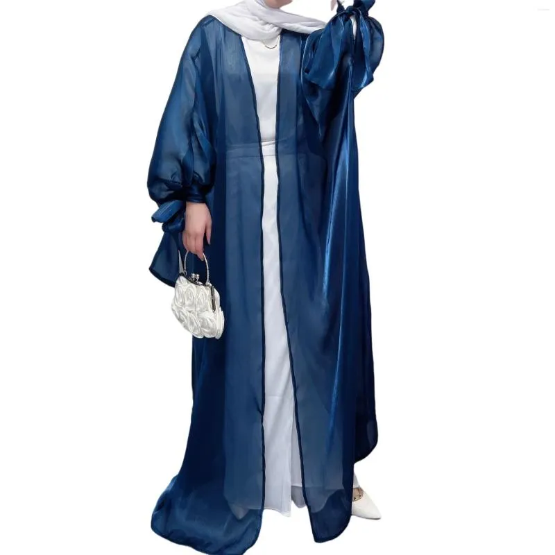 Ubranie etniczne 2023 Masno -Muzułmańska Open Abaya na letnią indyk