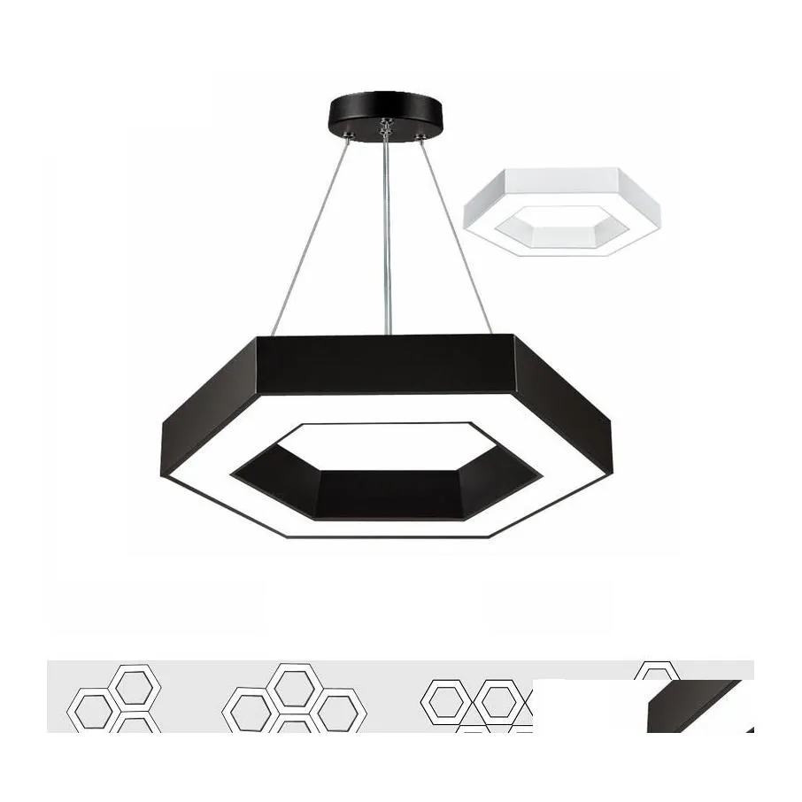 Pendellampor modern kontor Hexagon LED -ljus minimalism metall fixturer luminaria lampor h￤ngande upph￤ngningslampa sl￤pp leverans lignt otic