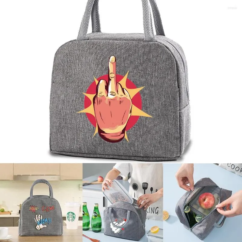 Duffel Bags Lunch Isolerade Cooler Bag Kids Thermal Box Women Canvas Picnic Portable Packet Hand Print Organizer Zipper Handväska