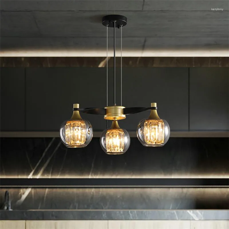 Żyrandole nordycka retro LED Crystal żyrandol w salonie oświetlenie nowoczesne loft Decoration Dekoration