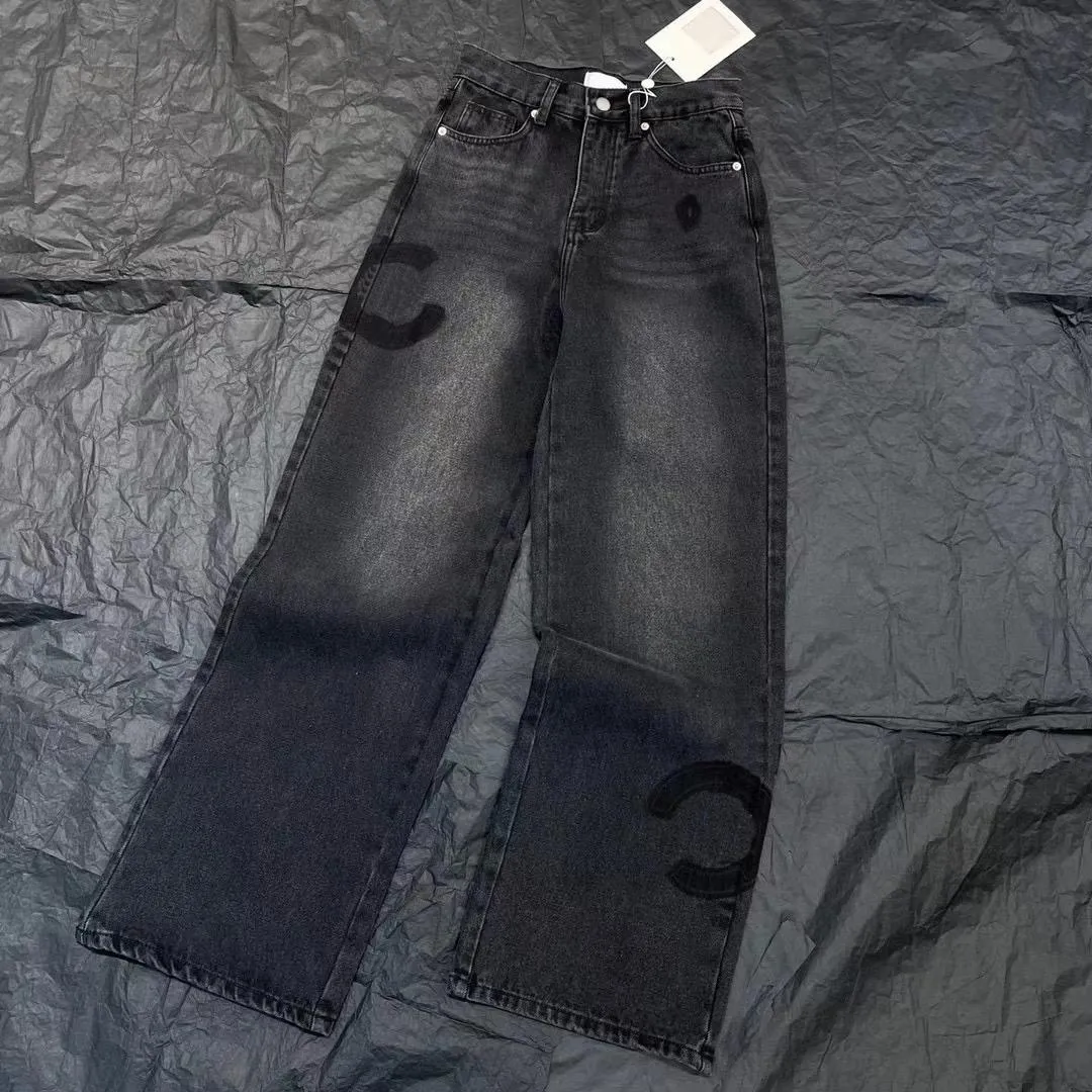 Designer à taille haute les jeans pour la jambe larges de la jambe largement mince pantalon décontracté jeans wo 496