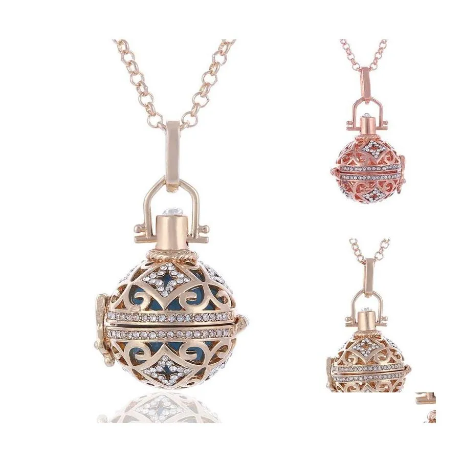 Pendentif Colliers Vintage Mexique Carillon Musique Ange Boule Appelant Médaillon Grossesse Collier Aromathérapie Huile Essentielle Diffuseur Accesso Otsdy