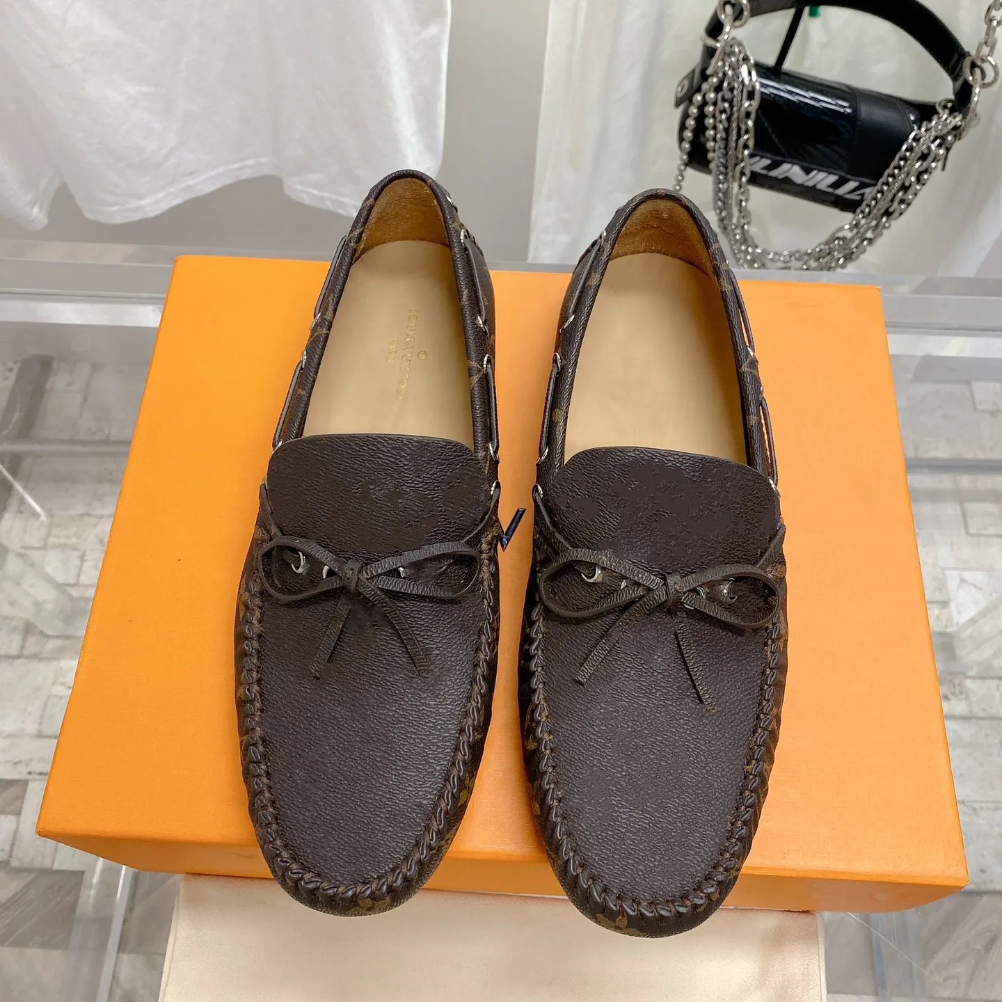 Mannen Gloria Platte Loafer Schoenen Designer Mannelijke Slip Op Loafers Drie Kleuren Zwart Bruin Bloem 38-44