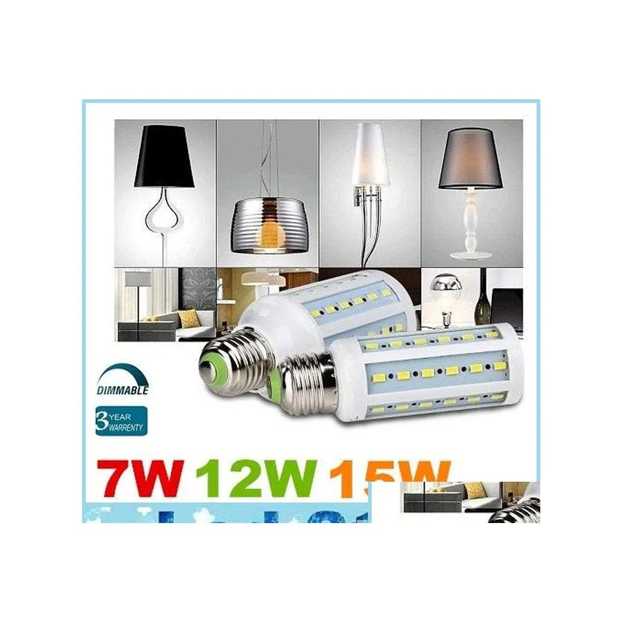 LED-Lampen 7W 12W 15W BBS E27 E14 B22 Smd 5730 Maislichter 360 Winkel AC 110240V Drop Lieferung Beleuchtung Otxlk