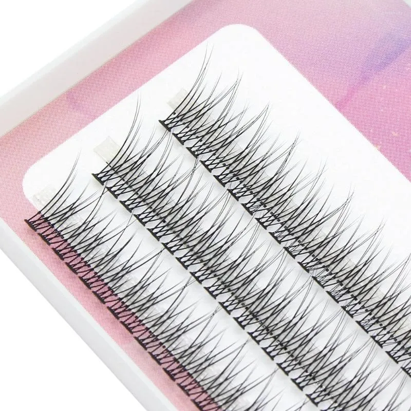 False Eyelashes Natural Cluster Fishtail Type Dovetail Eyelash Extension Premade Volume Grafted Thick Soft Makeup Tool