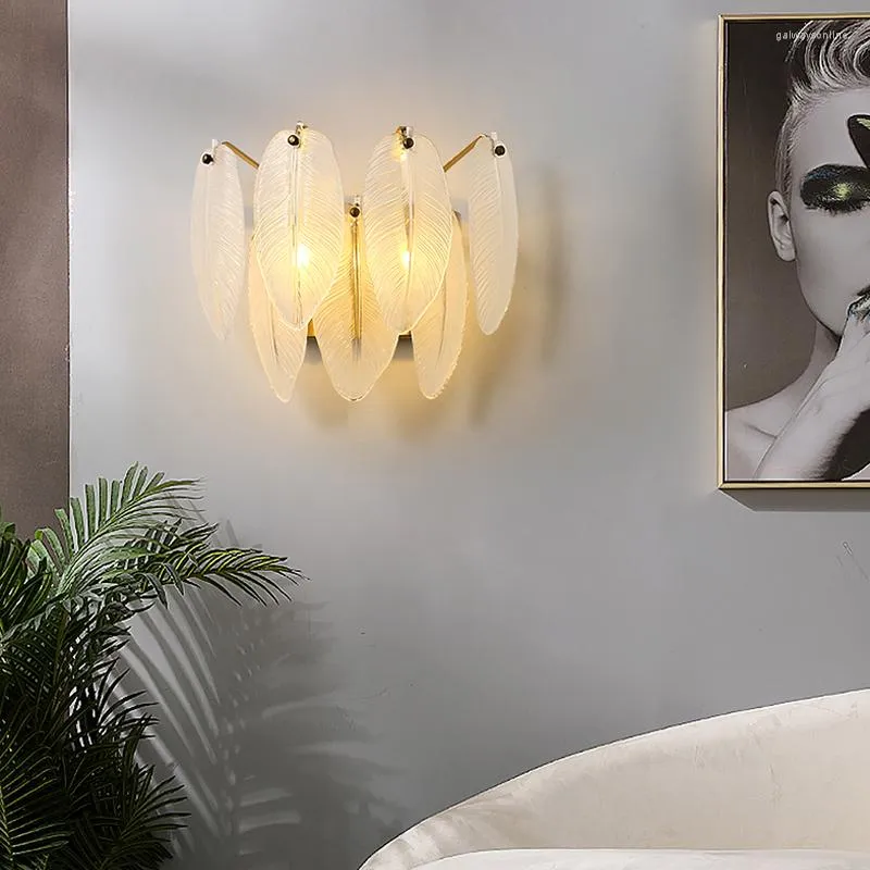 Wandleuchte Licht Luxus Federglas Schlafzimmer Nachttisch Modern Minimalist Wohnzimmer Hintergrund montiert Gang