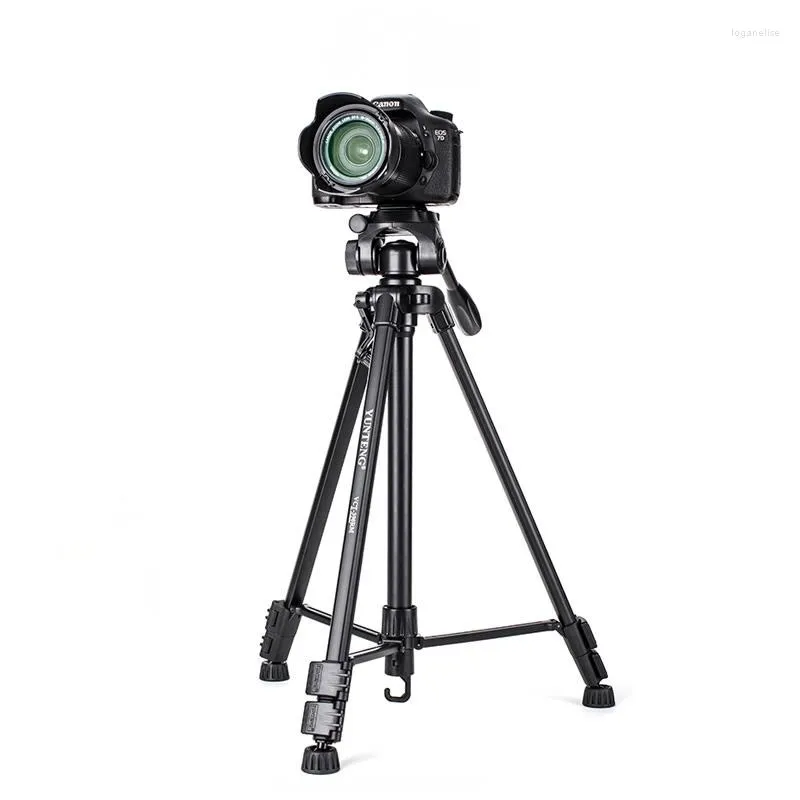 Tripods YUNTENG 390 VCT-390RM Aluminum Tripod With 3-Way Head Phone Holder Clip For Camera Vidicon