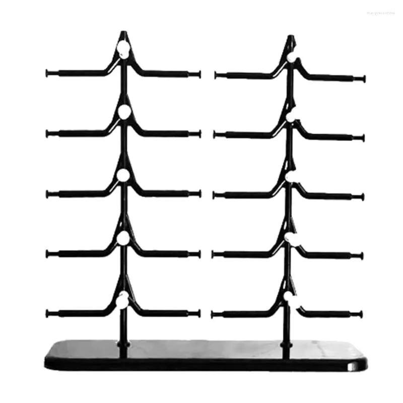 Sacchetti per gioielli 10 paia Espositori per occhiali da sole Scaffale a due file Scaffale multistrato Organizzatore stabile Negozio Negozio Contatore Casa Uso personale