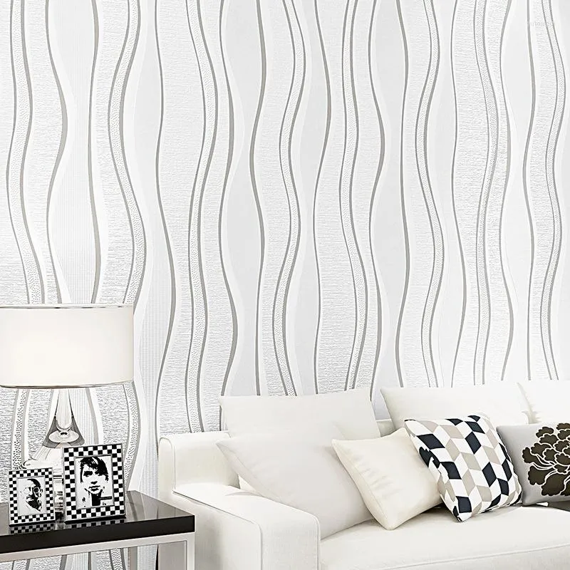 Wallpapers OEM Modern Simple Non-woven Wallpaper Vertical Stripe 3D El Living Room Background Wall