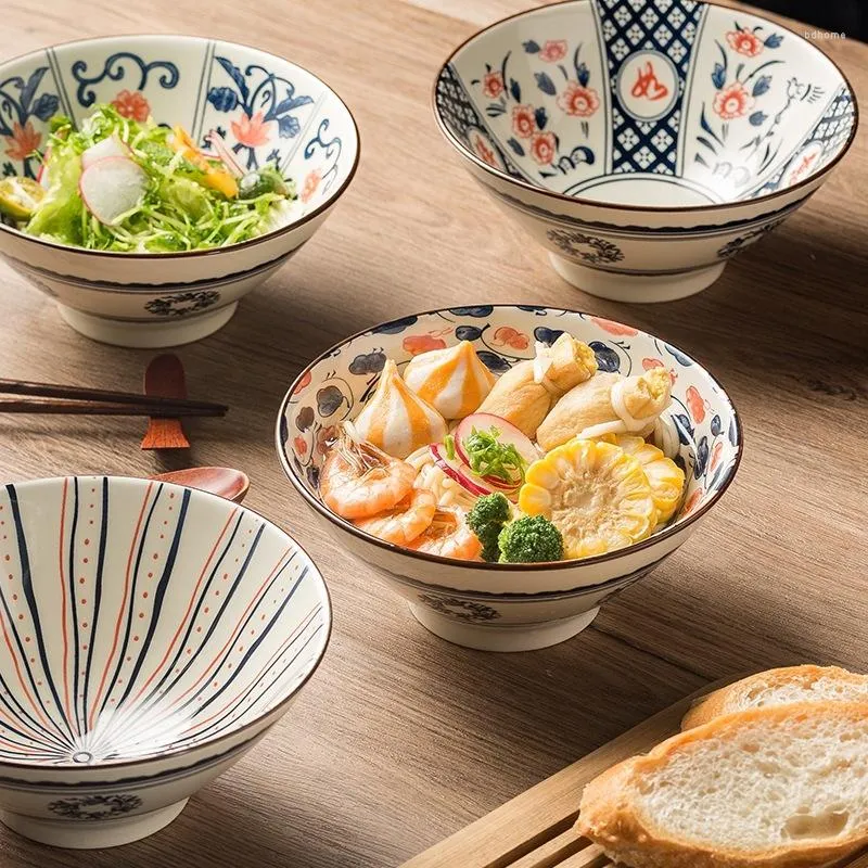 Bols Style japonais et vent ménage 7 pouces nouilles bol de riz vaisselle en céramique personnalisé créatif chapeau soupe douce