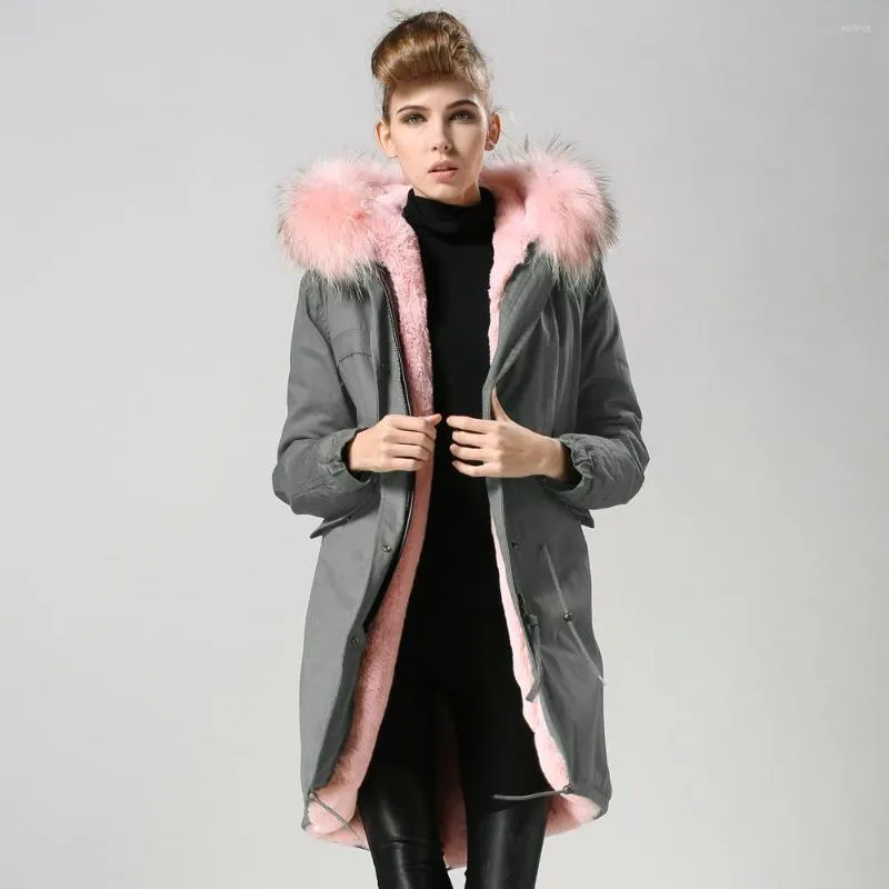 Men's Down Military Long Style Parka Women Jacket And Coat Faux Fur Lined Garment 2023 Fashion Wear With Big Collar