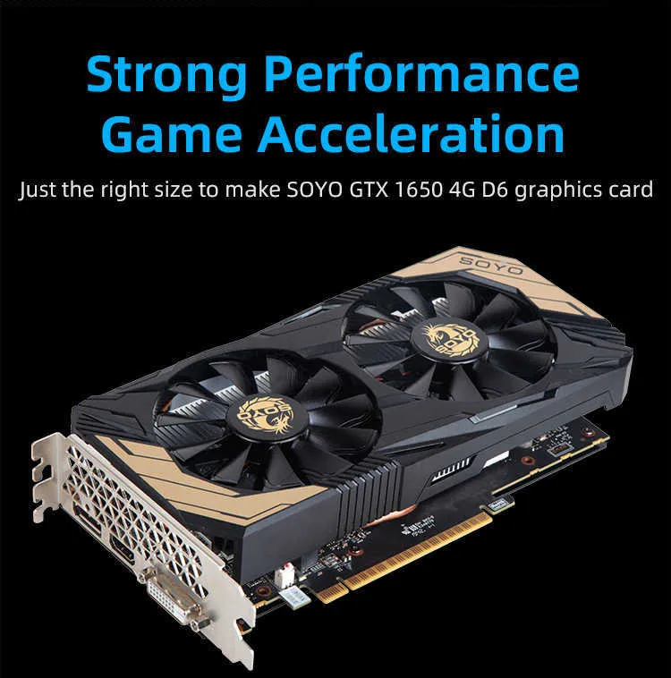 SOYO NVIDIA GeForce GTX 1650 4GB GDDR6 Graphics Card For Desktop