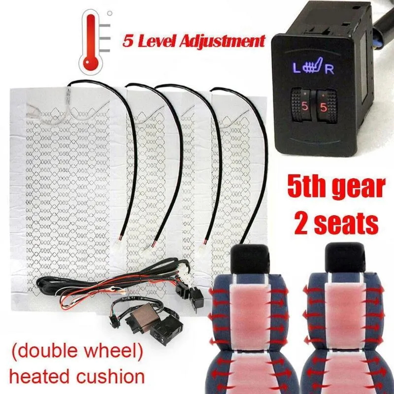 Car Seat Covers DC 12V Carbon Fiber Universal Heated Heating Heater Cushion Winter Warmer Pads X6