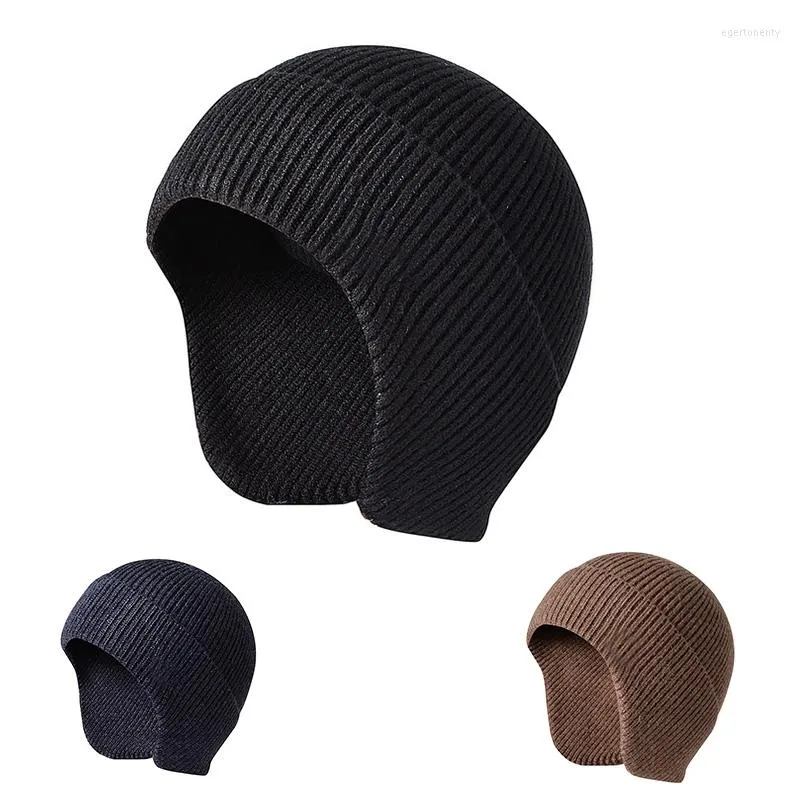 Berets Winter Beanie Warflaps для мужчин на открытом воздухе флисовая шляпа шарф сет