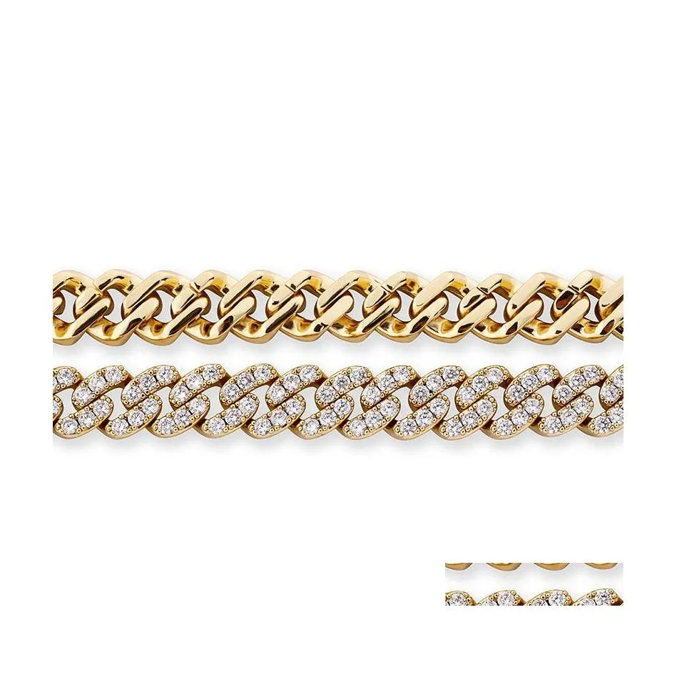 Fußkettchen Designerschmuck Iced Out Ketten Männer Frauen Hip Hop Bling Diamant Knöchelarmbänder Gold Sier Cuban Link Modeaccessoires 11 Dhxeo