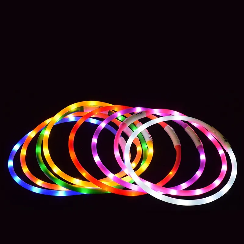 LED -uppladdningsbar lysande husdjurskrage USB LUMBINOUS DOG COLT LUMBARY COLT PET -leveranser