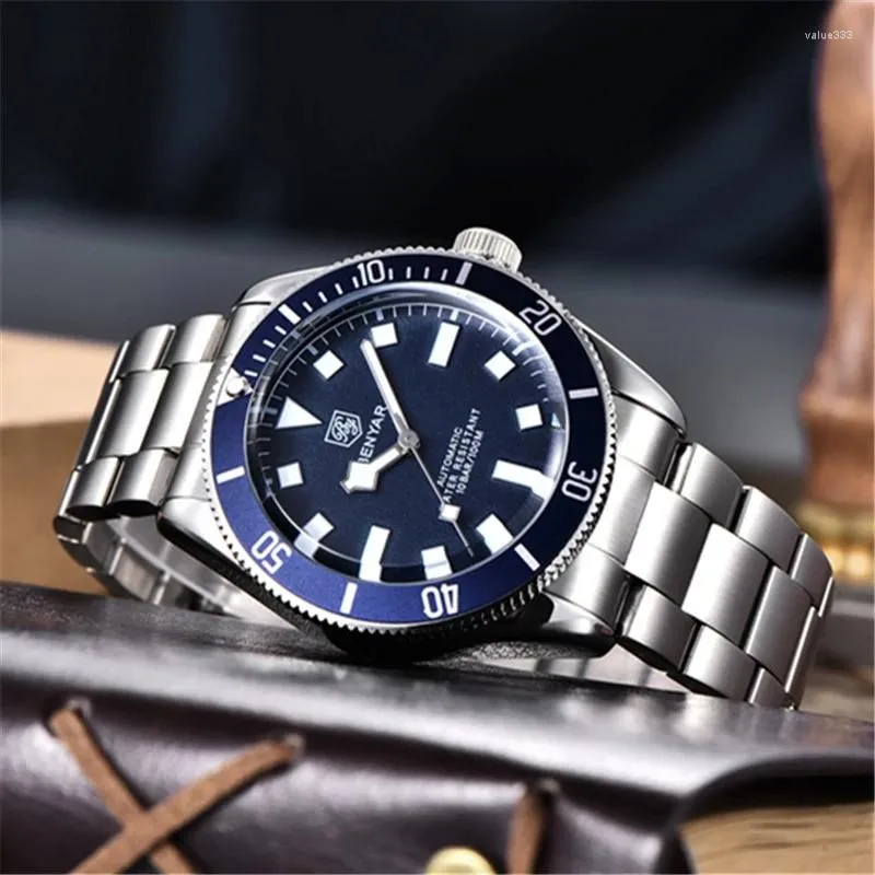 Armbandsur 2023 Män tittar på Benyar Blue Steel Armband Waterproof Artwatch Male Watches Relogio Masculino Zegarek Damski