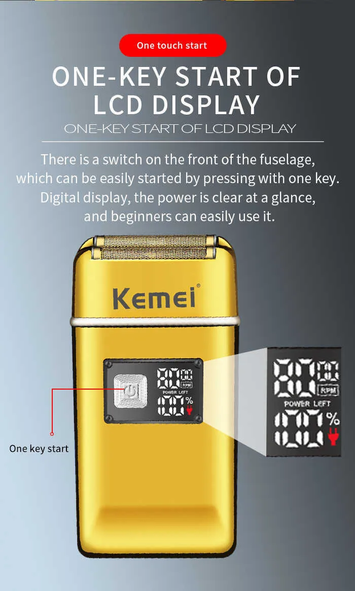 Electric Shavers Kemei Barber Rechargeable Foil Shaver Men Electric ...