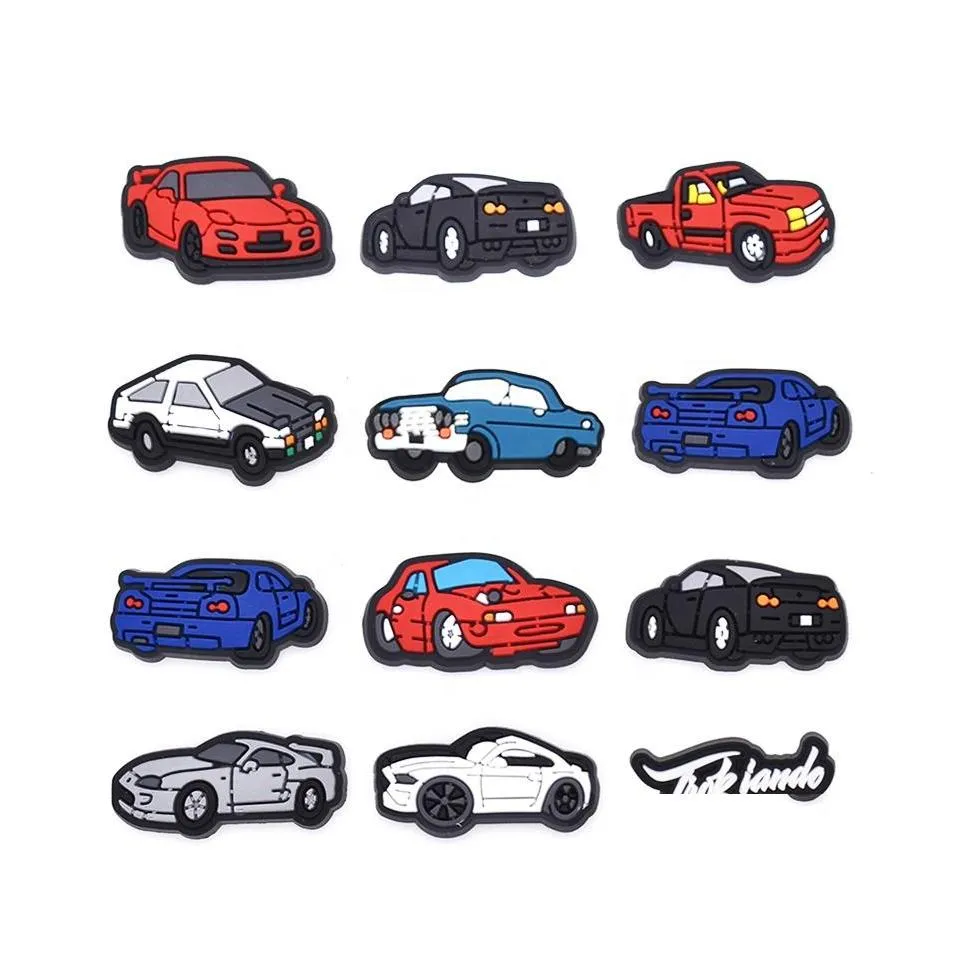 Shoe Parts Accessories Cute Different Car Charms Saloon Racing Van Decorations Fit Christmas Gift For Kids Drop Delivery Shoes Dhzyk