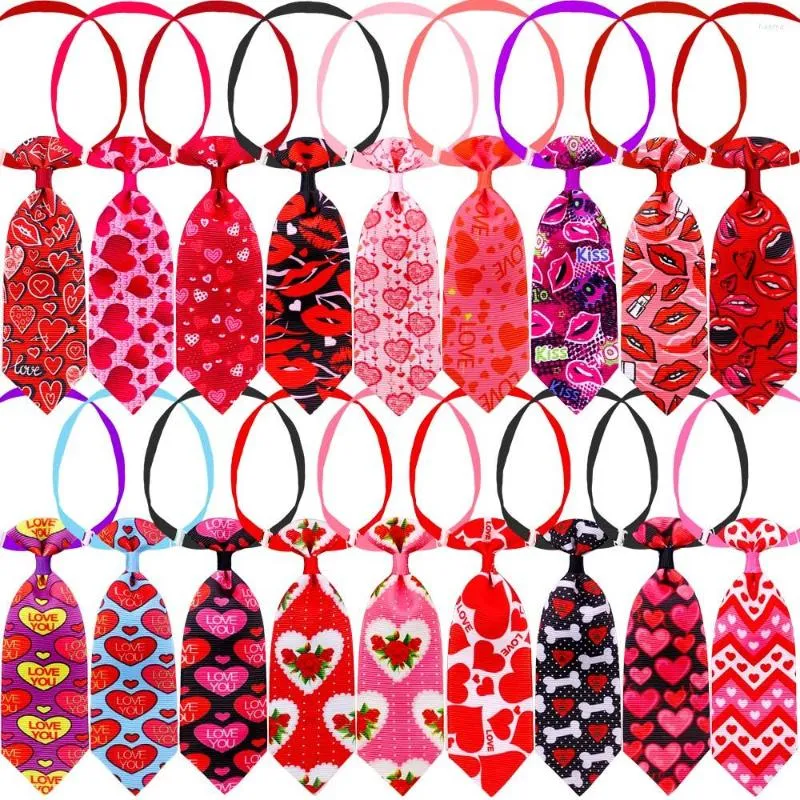 Hundebekleidung, 50/100 Stück, Valentinstag, Haustier-Krawatte, Love-Style-Zubehör, kleine Katzen-Accessoires, Hunde-Bogen-Krawattenartikel