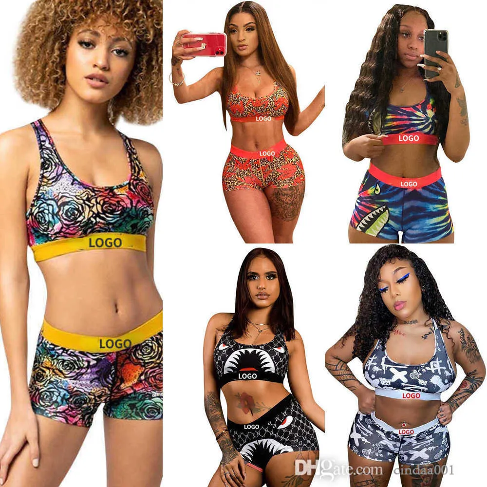 Femmes Survêtements Designer Maillot De Bain Mince Sexy Imprimé Ensemble 2 Pièce Bikini Gilet Et Shorts Maillots De Bain Maillot De Bain Beachwear 2023