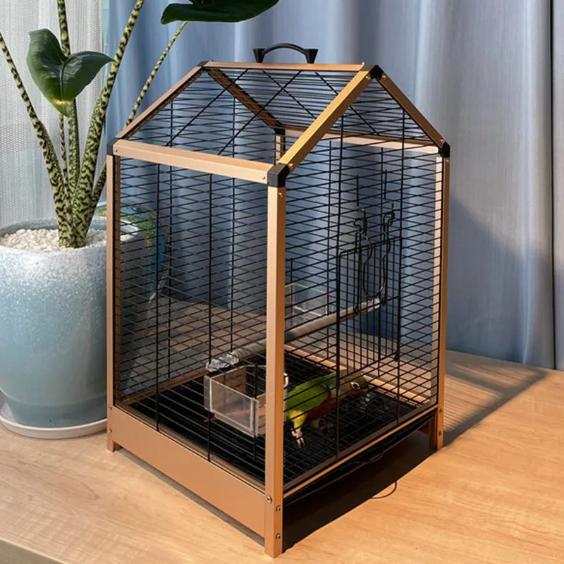 Cages à oiseaux 55x34x32cm bricolage portable perroquet fil extérieur luxe grand nid en métal cacatoès canari aras fournitures pour animaux de compagnie 230130