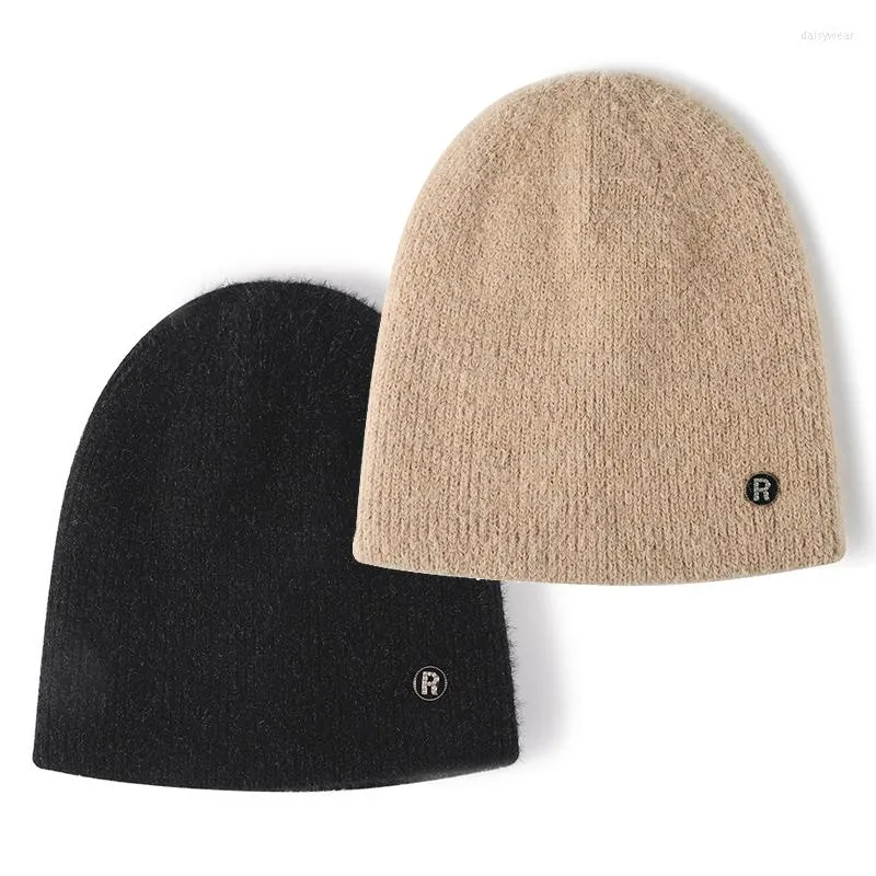 Basker solid mjuk faux päls beanies vinter hatt för kvinnliga män stickade motorhuven varm skallies beanie hattar täcker huvud lock