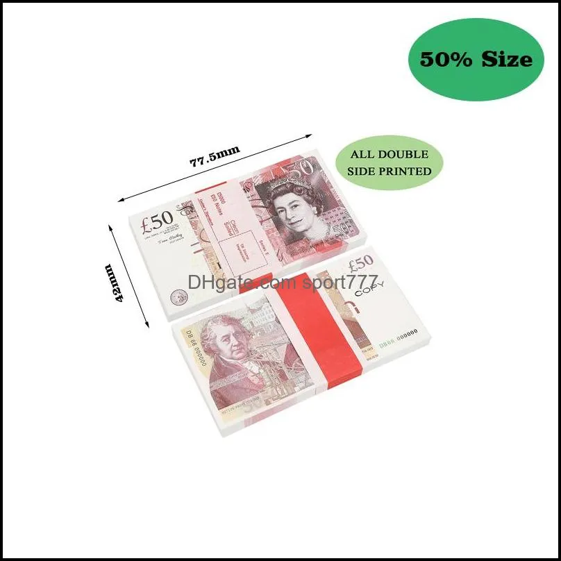 Funny Toys Toy Paper Printed Money Uk Pounds Gbp British 10 20 50